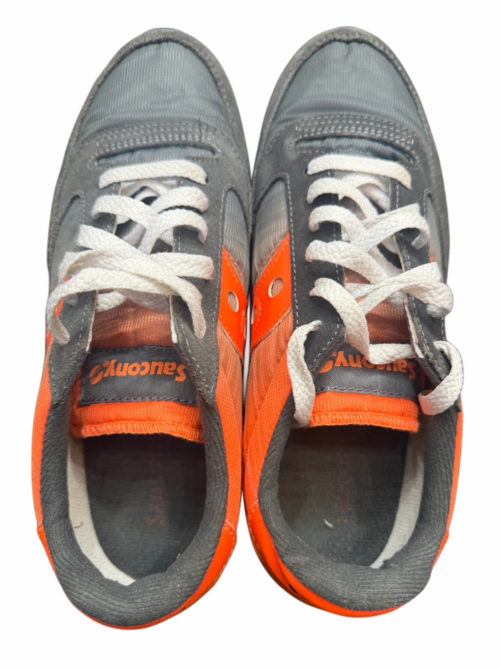 Saucony Gray and Orange Mens Sneakers